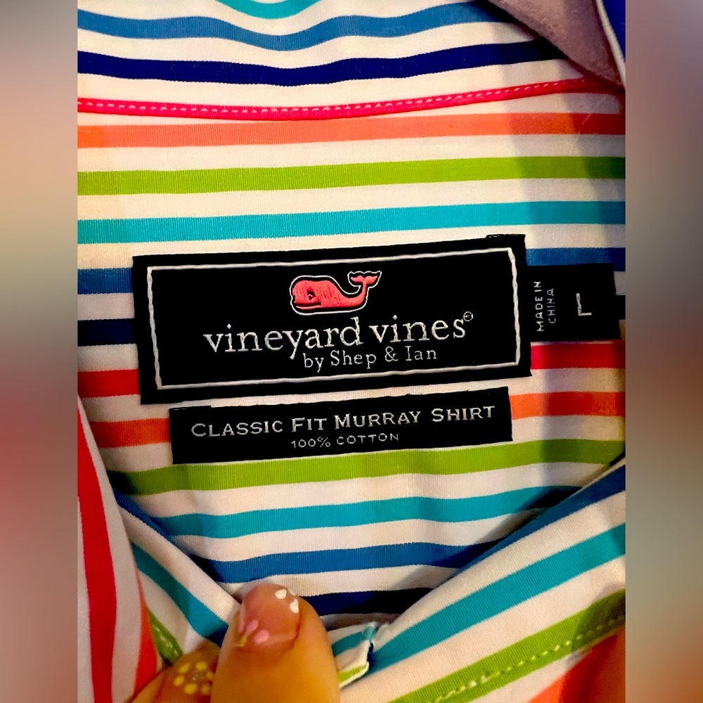 VINYARD VINES STRIPED BUTTON DOWN COTTON SHIRT MEN’S SZ.LARGE